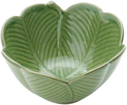 Centro de Mesa Decorativo de Cerâmica Banana Leaf Verde 13x7cm Wolff