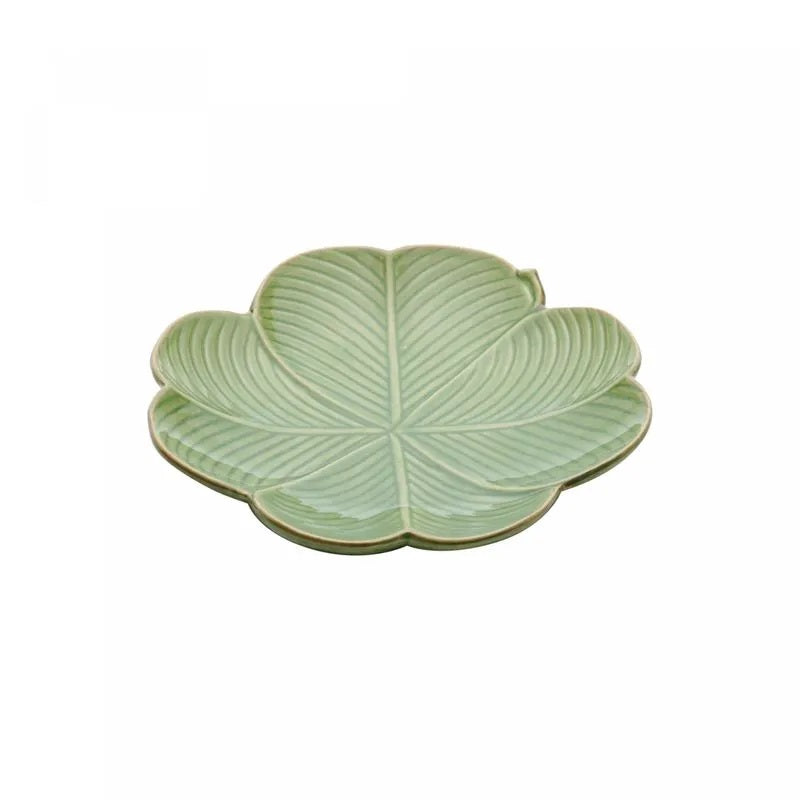 Folha Decorativa de Ceramica Lyor Banana Leaf Verde 27,5x26,5x5cm