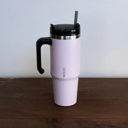 Caneca Térmica Wolff Slimterm Dupla Parede com Canudo Rosa 890ml