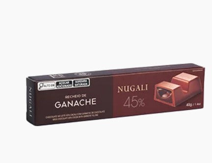 Tablete de Chocolate Ao Leite Nugali Recheio Ganache  40g