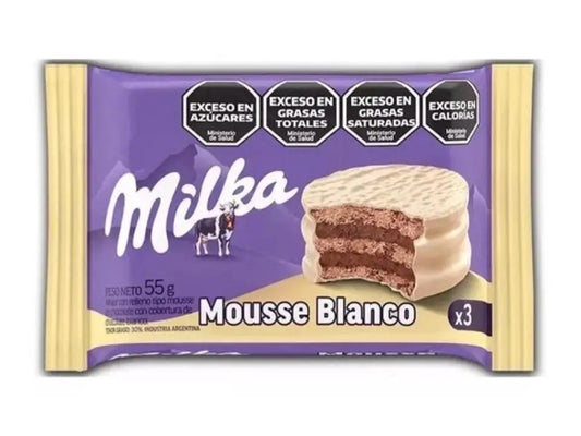 Biscoito Milka Alfajor Mousse Chocolate Branco Triplo 55g