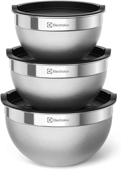 Conjunto de Bowls Tigelas de Inox com Tampa Plástica Electrolux