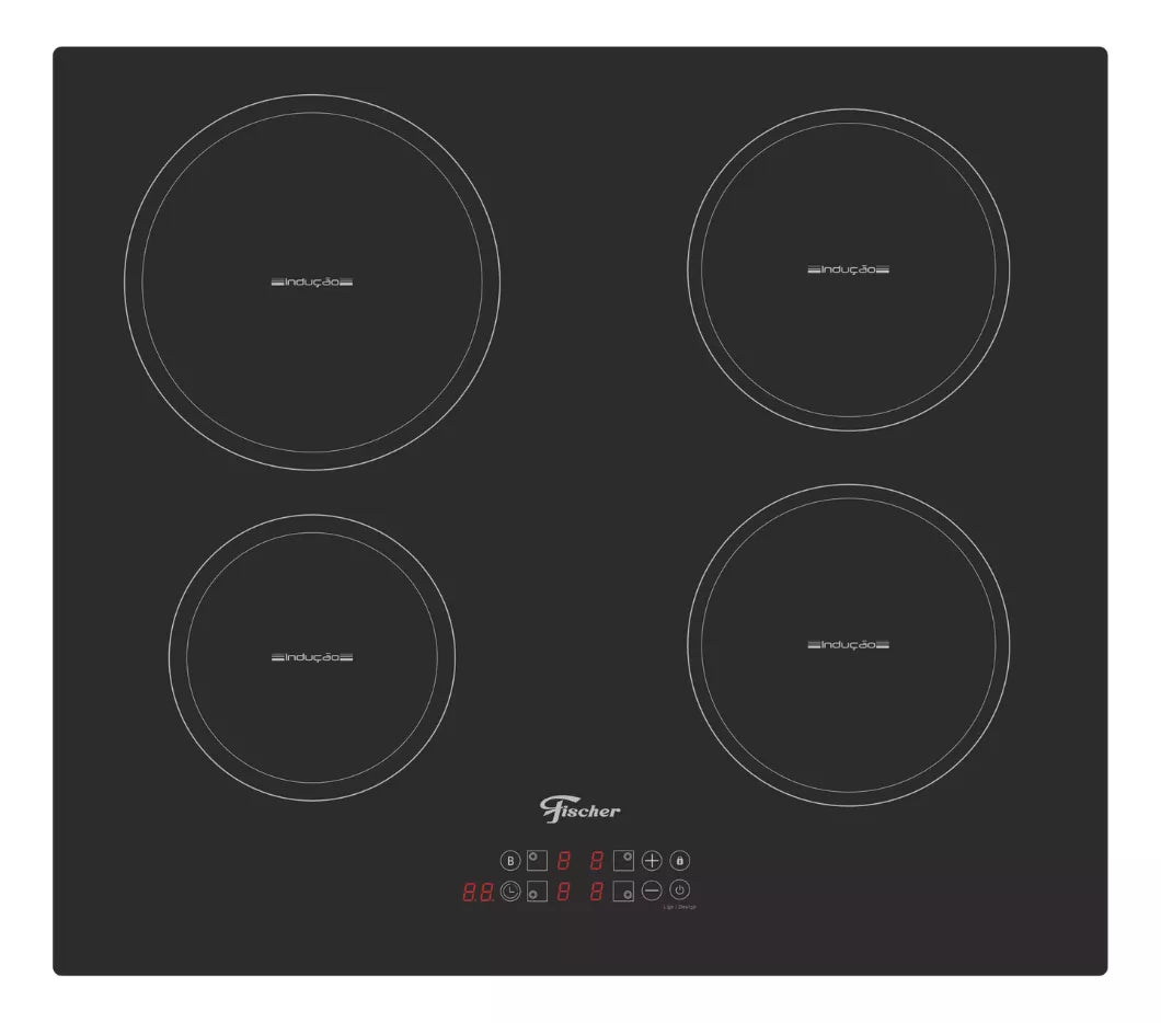 Cooktop Fischer 4 Bocas por Indução Mesa Vitroceramica Touch 220v