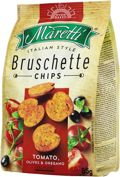 Snack de Trigo Bruschetta Maretti com Tomate  Azeitona e Orégano 85g