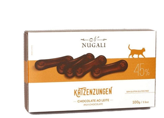 Chocolate Amargo 45% Nugali Katzenzungen Ao Leite 100g