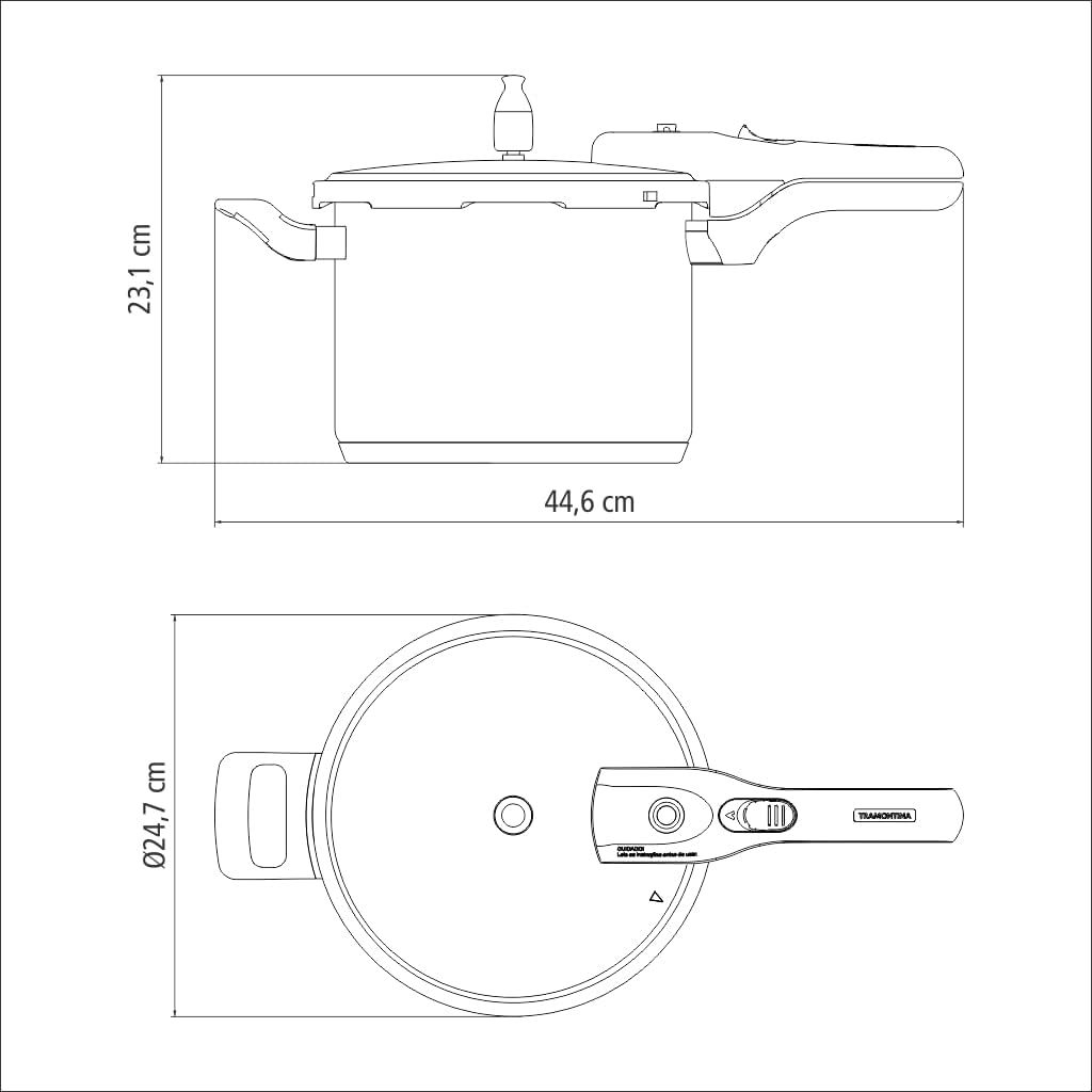 Panela de Pressão Tramontina em Aço Inox 6L Brava