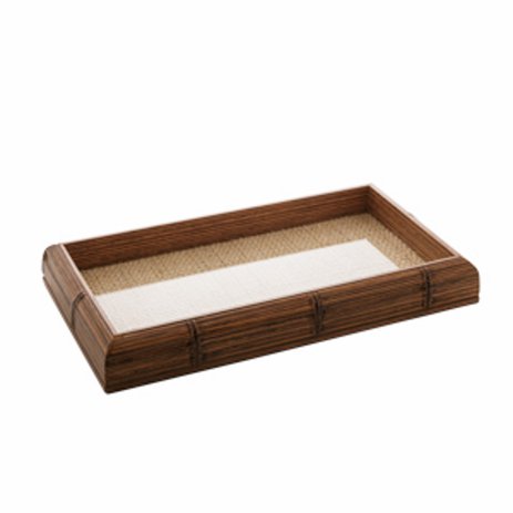 Bandeja Madeira Bambu Com Sisal Natural Wolff 30x17x4cm