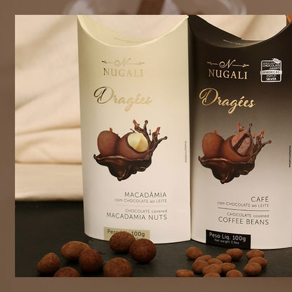 Chocolate Dragée Nugali Macadâmia com Chocolate ao Leite 100g