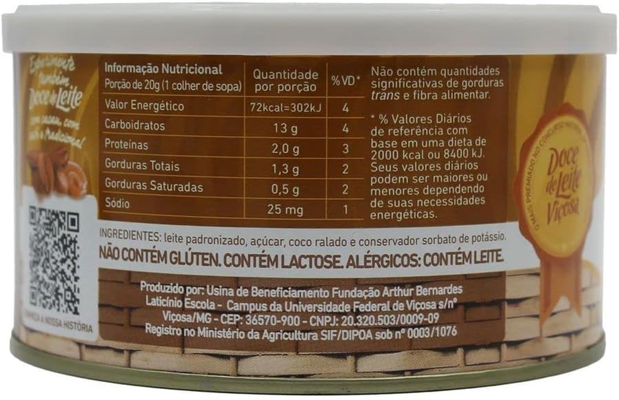 Doce de Leite Viçosa com Coco 400g