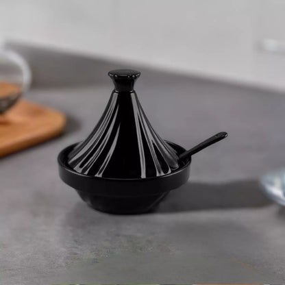 Mini Tagine de Cerâmica Ceraflame Twist 250Ml Com Colher Preto