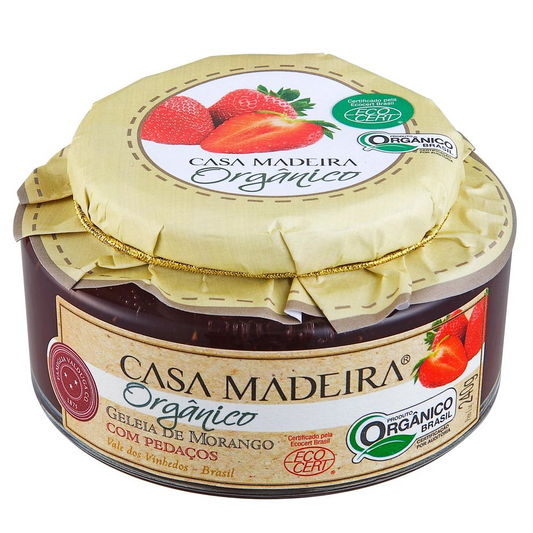 Geleia Orgânica de Morango com Pedaços Casa Madeira 240g