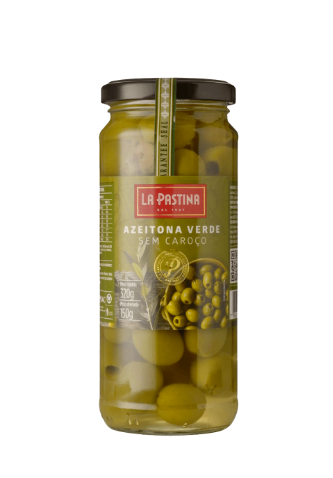 Azeitona Verde Espanhol Sem Caroço 320G La Pastina