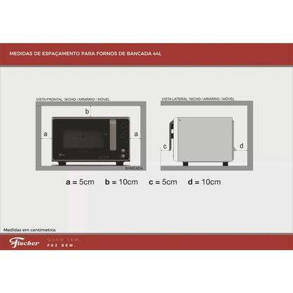 Forno Elétrico Fischer Gourmet Grill Bancada 44L Inox