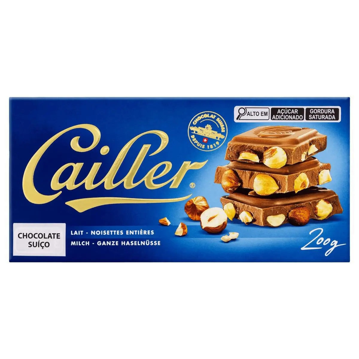 Chocolate Suiço Cailler Au Lait Aux Noisettes Enti 200g