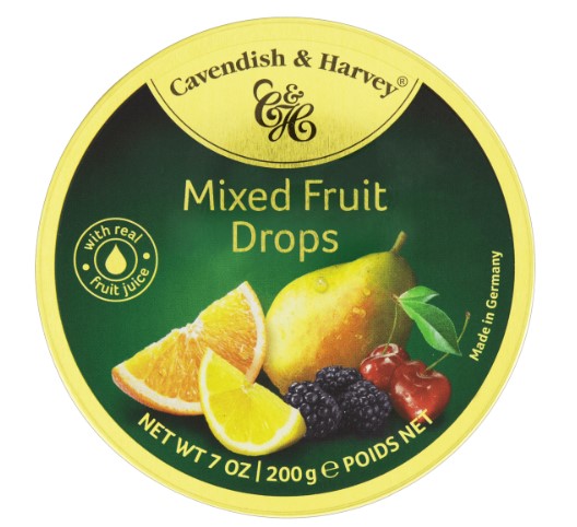 Bala Alemã Cavendish e Harvey Mixed Fruit 200g