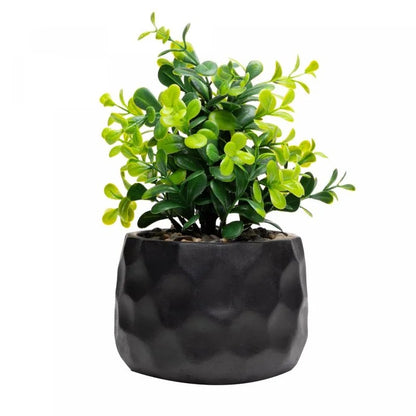 Cachepot de Cimento com Planta Artificial Prisma Preto 10cm x 29cm Wolff