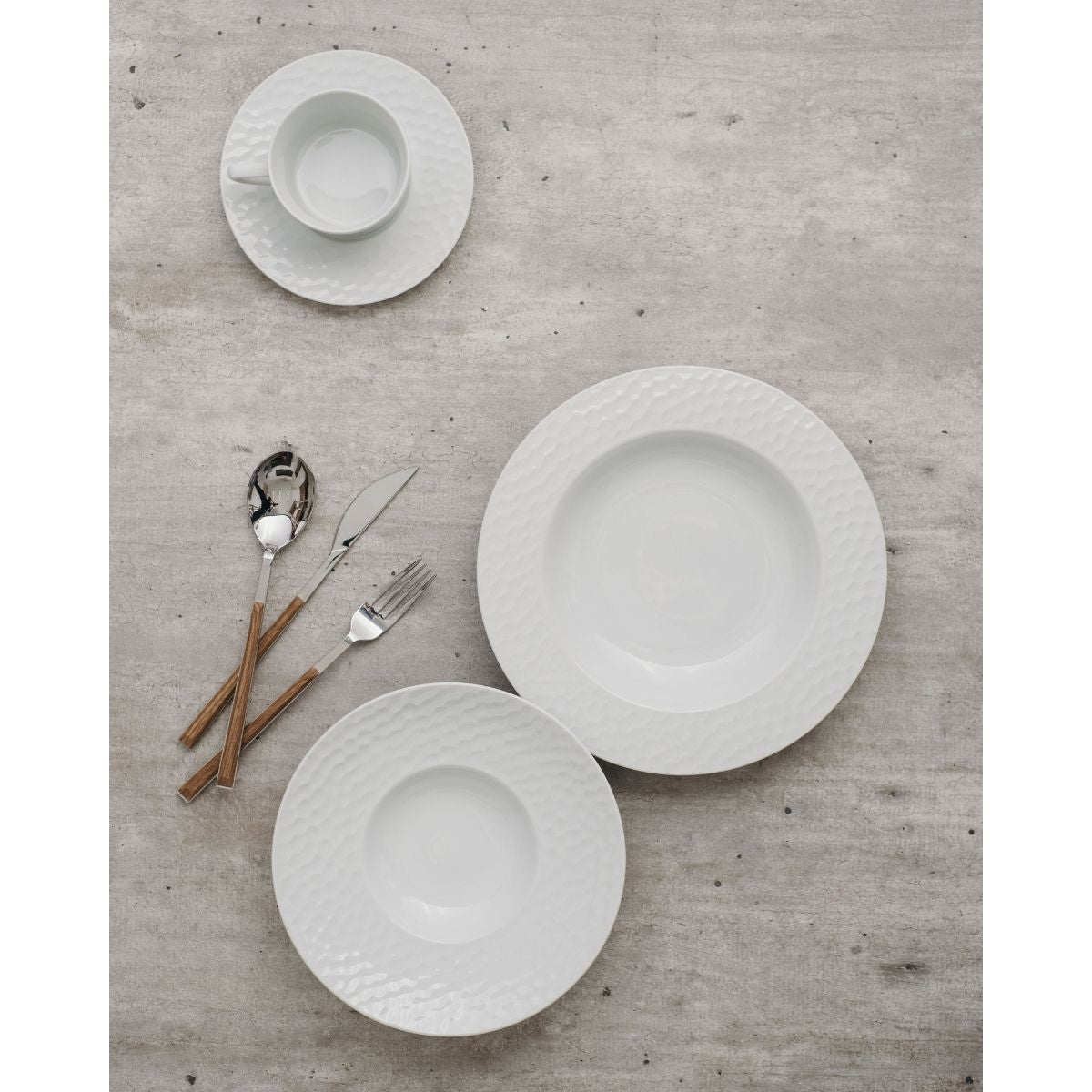 Conjunto de 06 Pratos Fundos Porcelana Ártico Schmidt 24cm