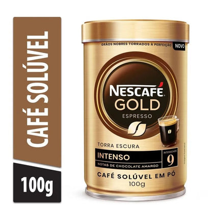 Café Nescafé Solúvel Gold Espresso Intensidade 9 Lata 100g