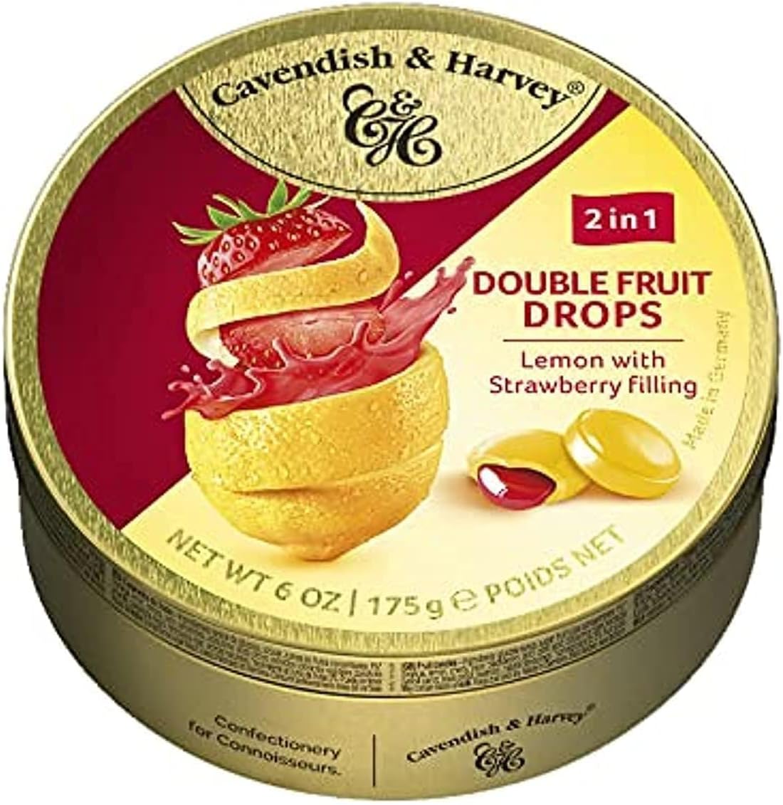 Bala Alemã Cavendish e Harvey Duo Fruit Lemon filled Strawberry 175g