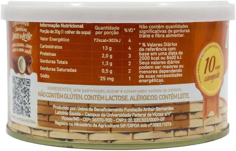 Doce de Leite Brasileiro Viçosa Puro 400g