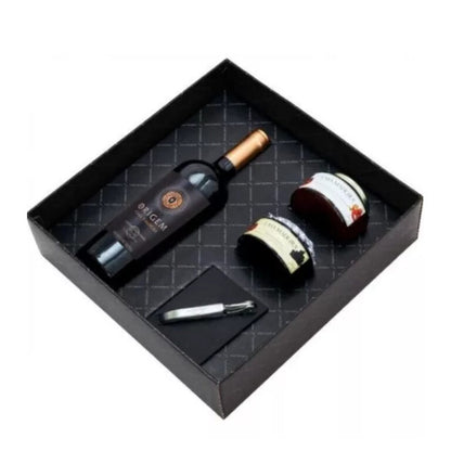 Kit vinho casa valduga origem 750ML + 2 geleias + sacarrolhas