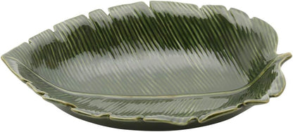 Folha Decorativa de Cerâmica Banana Leaf Verde 30x20,5x6,5cm Wolff