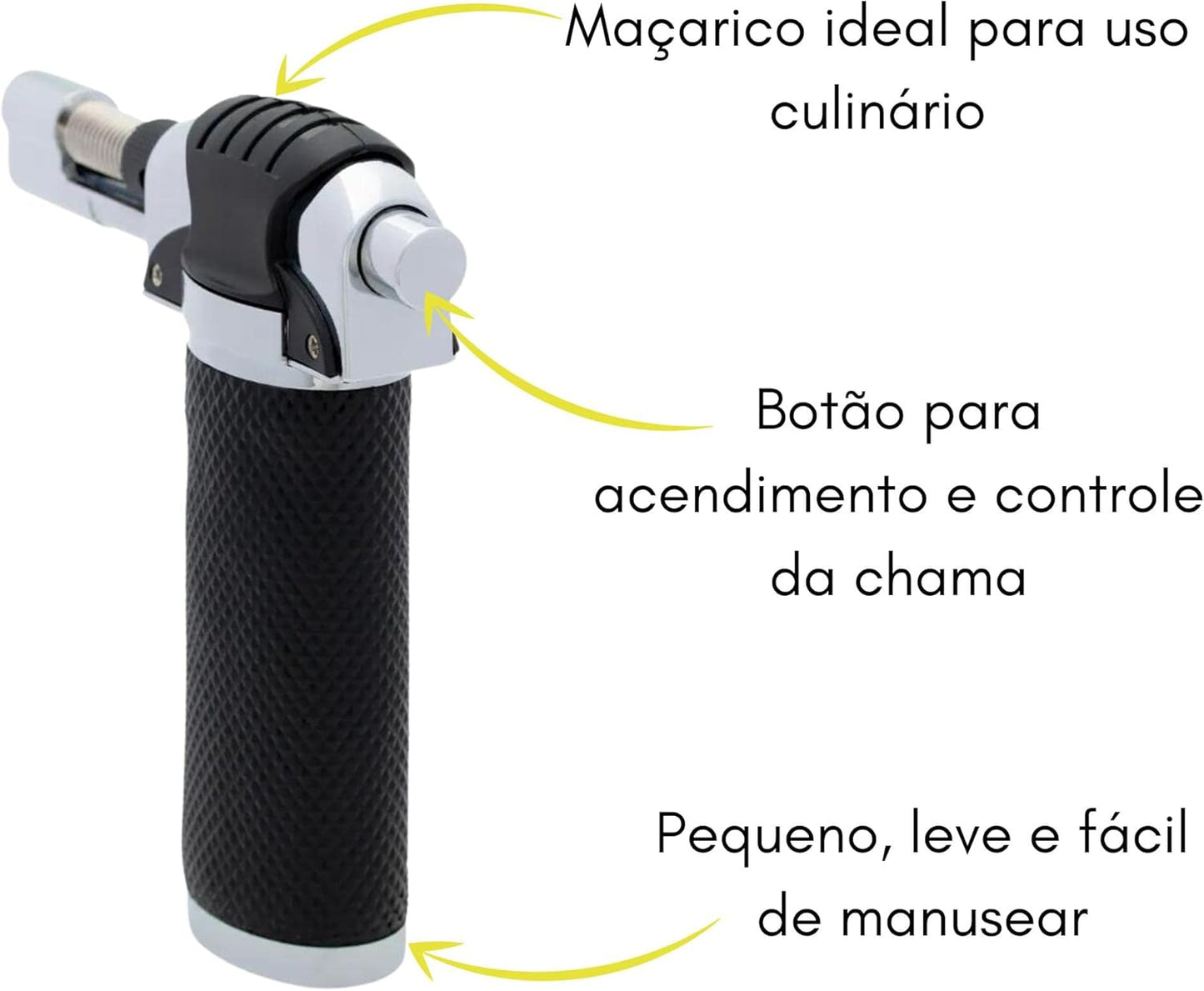 Maçarico Culinário Mimo Style ASA1758 Preto/Prata