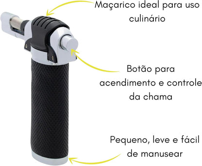 Maçarico Culinário Mimo Style ASA1758 Preto/Prata