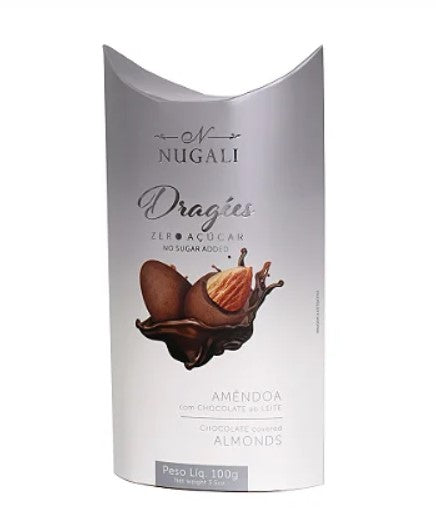 Dragéa de Amêndoa Com Chocolate Ao Leite Nugali Zero Açúcar 100g