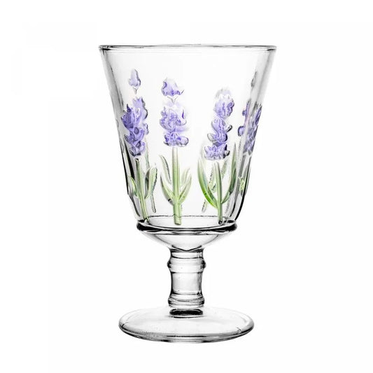 Taça para Água de Cristal Lavanda Hand Painting Lyor 240ml