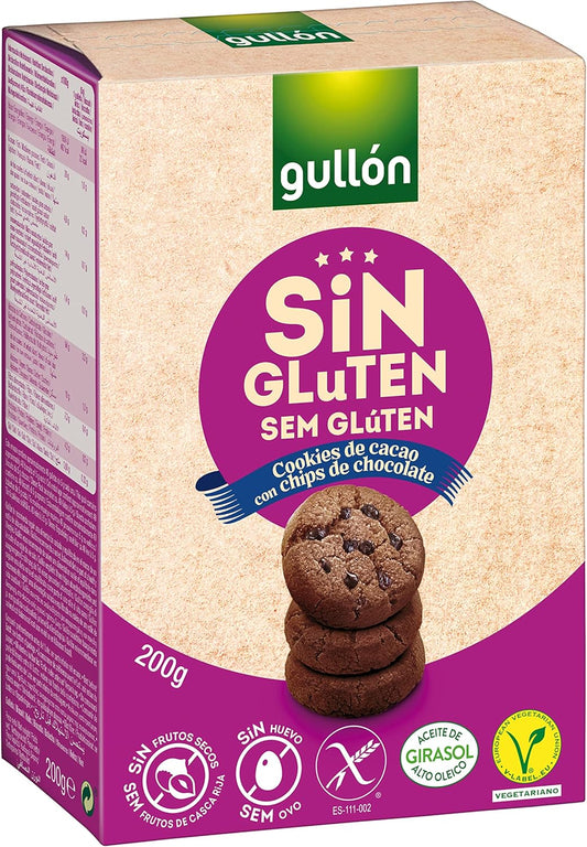 Biscoito Espanhol Gullón Sem Glúten Cookies Gotas de Chocolate 200g