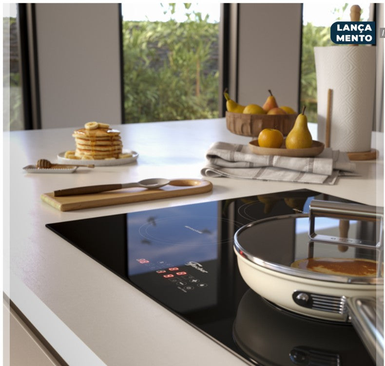 Cooktop Fischer 4 Bocas por Indução Mesa Vitroceramica Touch 220v