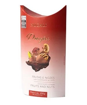 Chocolate Dragee Nugali Frutas e Nozes Ao Leite 100g