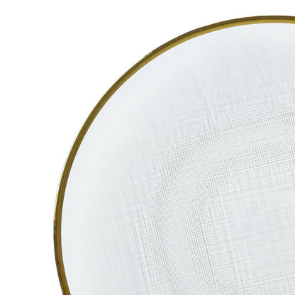 Sousplat de Cristal com Borda Dourada Linen 33cm - Wolff