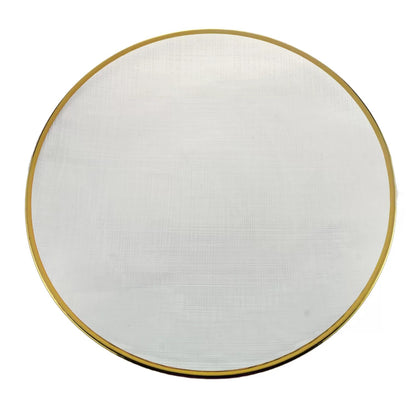 Sousplat de Cristal com Borda Dourada Linen 33cm - Wolff